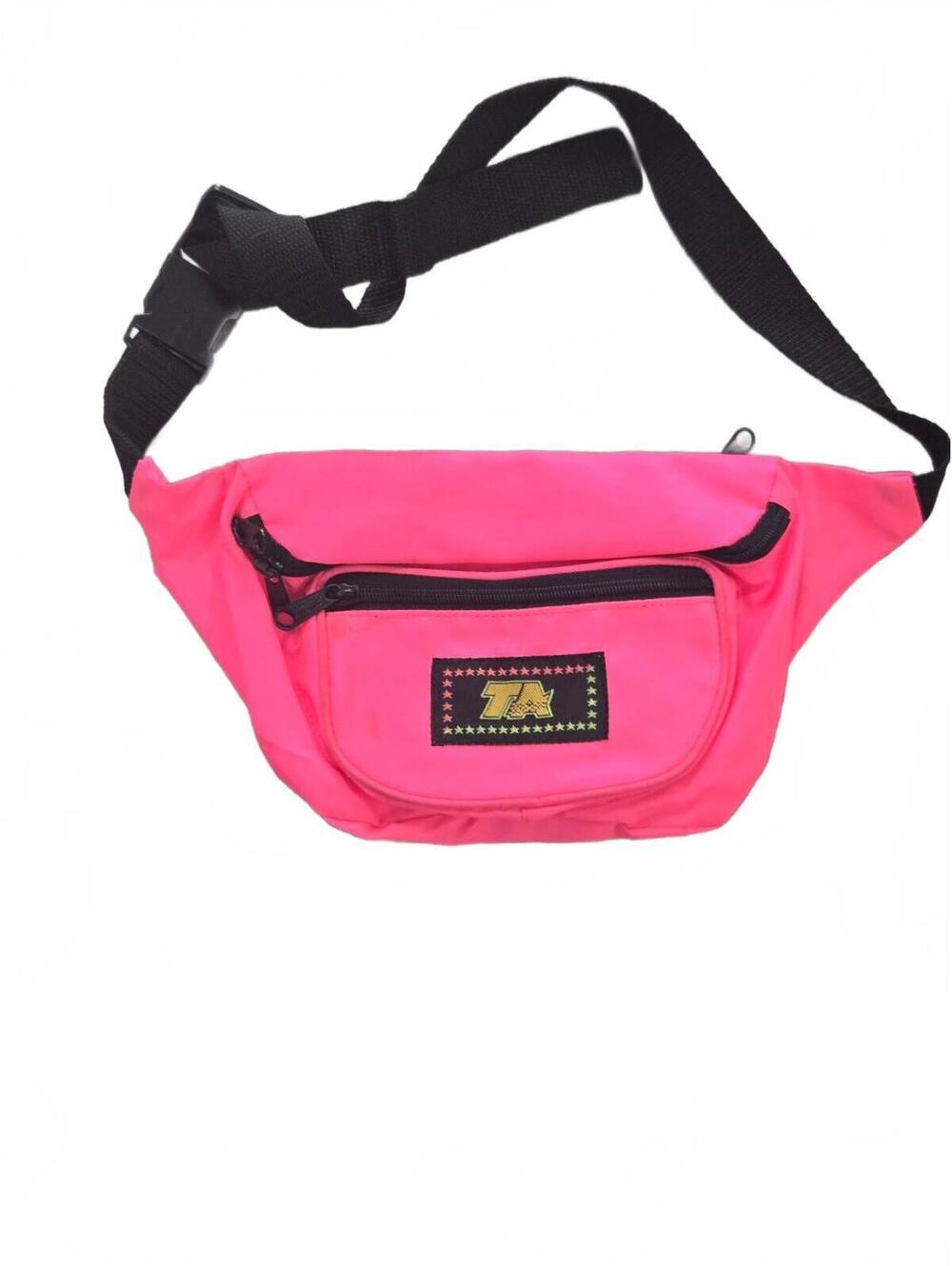 Pink TA Waist Bag with Adjustable Black Strap